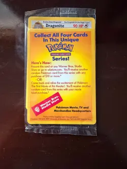 Sealed Dragonite Pokemon The First Movie WB Promo Black Star 1999 Card WOTC New - Image 1