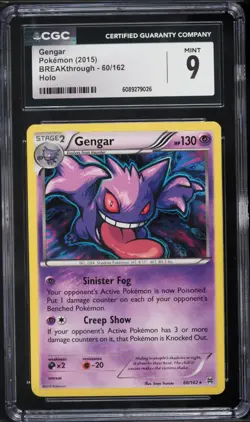 CGC 9 Gengar Holo Rare Breakthrough 2015 Pokemon Card #60 - Image 1