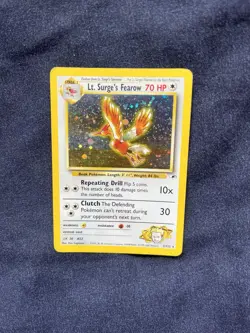 Pokemon TCG Lt Surge’s Fearow 7/132 Gym Heroes Holo Rare Unlimited WOTC Card - Image 1