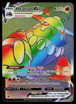Pokemon Card Astral Radiance Heatran VMAX 191/189 Rare Rainbow - Image 1
