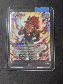 Bandai Dragon Ball Super Card Game Gogeta GT FB09-123 SCR Secret Rare Foil - Image 1