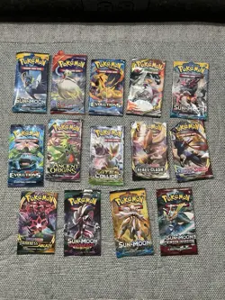 Vintage Booster Pack Wrapper Lot Pokemon Card Collection Opened Arts - Image 1