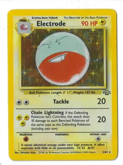 Electrode 2/64 Jungle Holo Rare Pokemon Card WOTC 1999 MP - Image 3