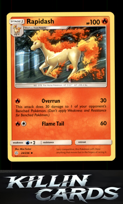 Rapidash 24/236 Pokemon Uncommon SM - Cosmic Eclipse Card NM - Image 1
