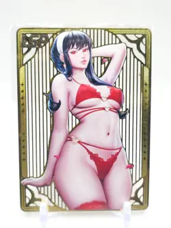 Goddess Story - Gold Metal Anime Waifu Card - Yor Forger - NUMBERED 014/200 - Image 1