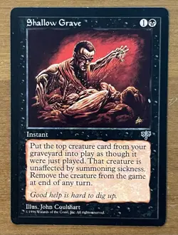 Magic the Gathering Shallow Grave Mirage Regular Card LP Condition - Image 1