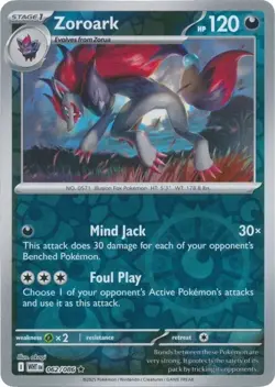 Zoroark 062/086 Reverse Holo White Flare WHT Pokemon Card Near Mint English - Image 1