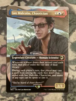 MTG Ian Malcolm, Chaotician Borderless Jurassic World 0013 Regular Rare - Image 1