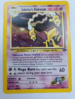 Excellent Condition Sabrina's Alakazam 16/132 Holo Gym Challenge Pokemon Card - Image 1