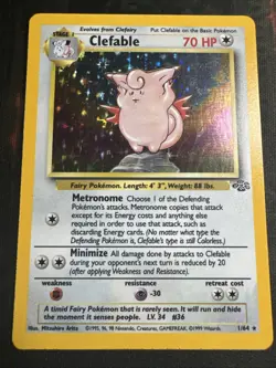 1999 Pokemon Jungle Unlimited Clefable Holo 1/64 - Image 2