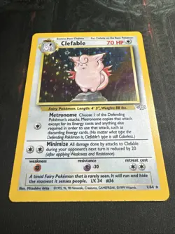 1999 Pokemon Jungle Unlimited Clefable Holo 1/64 - Image 5