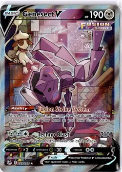 Pokemon Genesect V Alternate Full Art Ultra Rare 255/264 Fusion Strike Holo 190… - Image 1
