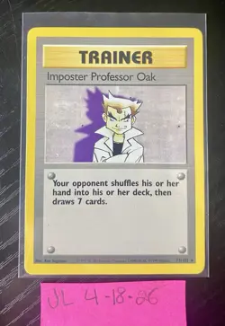 Imposter Professor Oak 73/102 Rare Base Set Unlimited Pokemon Lightly Played - Image 1