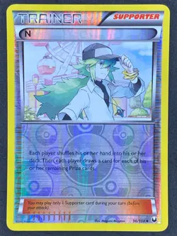 Pokemon N Reverse Holo 96/108 DEX Dark Explorers LP/NM - Image 1