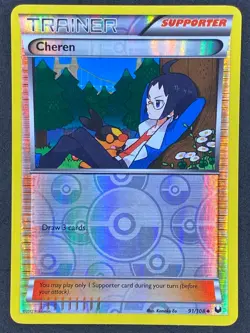 Pokemon Cheren Reverse Holo 91/108 DEX Dark Explorers LP/NM - Image 1