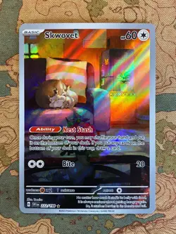Pokemon Card TCG - Skwovet 222 Illustration Rare Scarlet & Violet Base Near Mint - Image 1