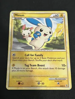 Minun Unleashed Pokemon TCG 34/95 HeartGold & SoulSilver Uncommon NM - Image 1