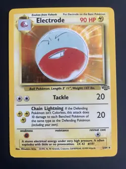 Pokemon TCG Electrode Unlimited Holo Rare Jungle 2/64 LP/NM - Image 1