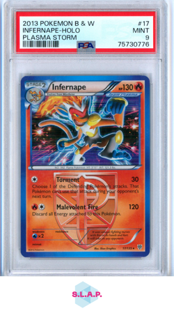 INFERNAPE POKEMON #17 2013 PLASMA STORM HOLO ENGLISH PSA 9 - Image 1