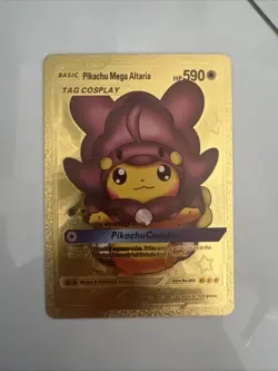 ￼ Gold Pokemon Cards, Replica Lot Of Nine In Mid Condition - Image 2