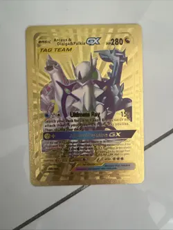 ￼ Gold Pokemon Cards, Replica Lot Of Nine In Mid Condition - Image 3