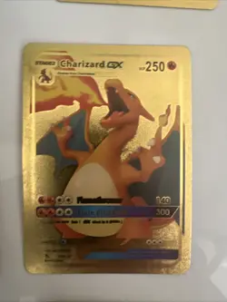 ￼ Gold Pokemon Cards, Replica Lot Of Nine In Mid Condition - Image 5