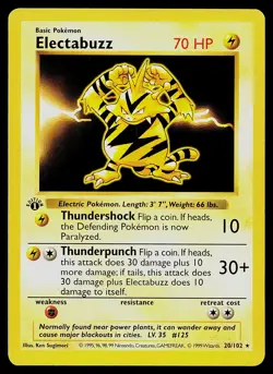 Pokemon Card - Electabuzz 1st Edition Base Set Shadowless 20/102 - Image 1