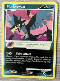 Pokemon TCG Murkrow Secret Wonders 95/132 Reverse Holo Common (LP) - Image 1