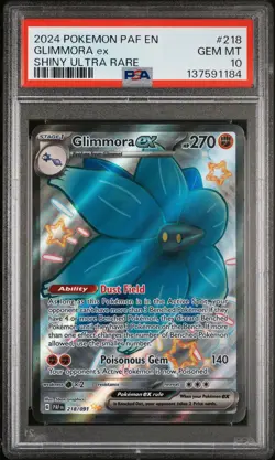 Pokemon Paldean Fates Glimmora ex 218 PSA 10 - Image 1