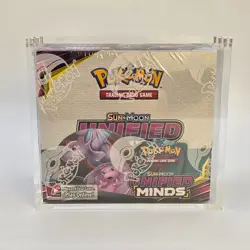 Sealed Unified Minds Booster Box Pokemon SM11 Booster Box with Acrylic - Image 1