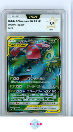 CELEBI & VENUSAUR GX POKEMON 096/095 2019 TAG BOLT SM9 FA-TEXTUR JAP PCA 9.5 - Image 1