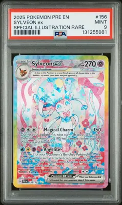 2025 POKEMON PRE EN-PRISMATIC EVOLUTIONS #156 SYLVEON EX PSA 9 - Image 1