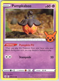 Pumpkaboo 076/203 Promo Trick or Trade BOOster Pokemon NM - Image 1