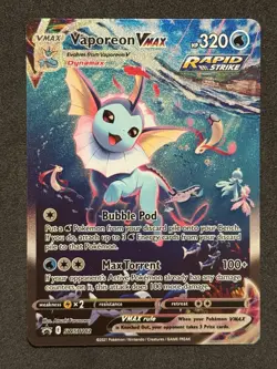 Vaporeon Vmax - SWSH182 Black Star Promo Alternate Art Pokemon - NM/LP - Image 1