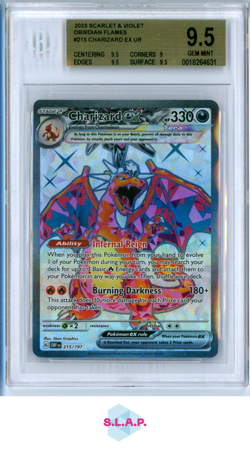 CHARIZARD EX POKEMON - 2023 OBSIDIAN FLAMES - ENGLISCH BECKETT 9.5 - Image 1