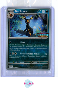NACHTARA POKEMON 130/197 STAMP PROMO OBSIDIAN FLAMES 2023 GERMAN SEALED - Image 1