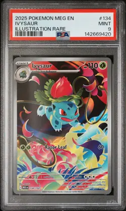2025 POKEMON MEG EN-MEGA EVOLUTION ILLUSTRATION RARE #134 IVYSAUR PSA 9 - Image 1