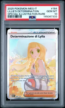 Pokemon PSA 10 Determinazione Di Lylie #184 MEG Megaevoluzione SIR 2025 Italiano - Image 2