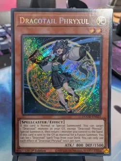 YuGiOh! Dracotail Phryxul DOOD-EN023 Secret Rare 1st Ed - Image 1