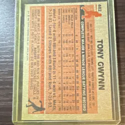1983 Topps Tony Gwynn #482 Rookie Base Set San Diego Padres Baseball Card - Image 2