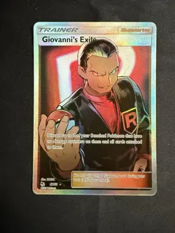 Pokemon TCG Giovanni's Exile Hidden Fates Holo Card 67/68 Full Art Ultra Rare - Image 1