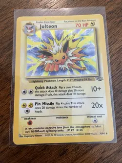Jolteon 4/64 Jungle Holo Rare Pokemon Card TCG -MP - Image 1
