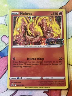 Moltres - SWSH185 - Prerelease Black Star Promo Rare - Pokemon Card - NM - Image 1