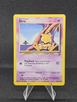 Abra 65/130 Base Set 2 Unlimited Common Vintage 1999 Pokemon Card Light Played - Image 1