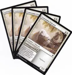 4 X LONESOME UNICORN..THRONE OF ELDRAINE..MTG..NP..COMMON..FREE COMBINED SHIP - Image 1