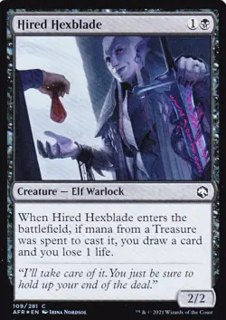 ADVENTURES IN THE FORGOTTEN REALMS..HIRED HEXBLADE..FOIL..MTG..NRMT NP..COMMON - Image 1