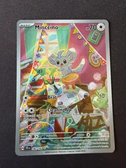 Pokemon TCG Minccino Full Art Rare Holo Card Temporal Forces 182/162 - Image 1