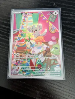 Pokemon TCG Minccino Full Art Rare Holo Card Temporal Forces 182/162 - Image 1