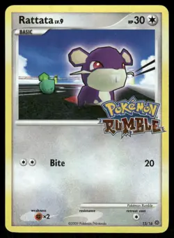Pokemon Cards Rattata 15/16 Pokemon Rumble HP *4 - Image 1