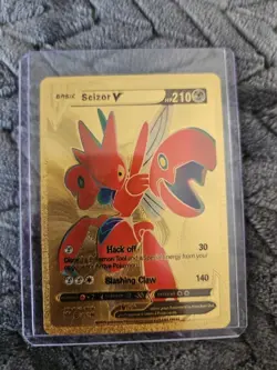 Scizor V Gold Foil Fan Art Textured Collector Pokemon Card 183/189 - Image 1